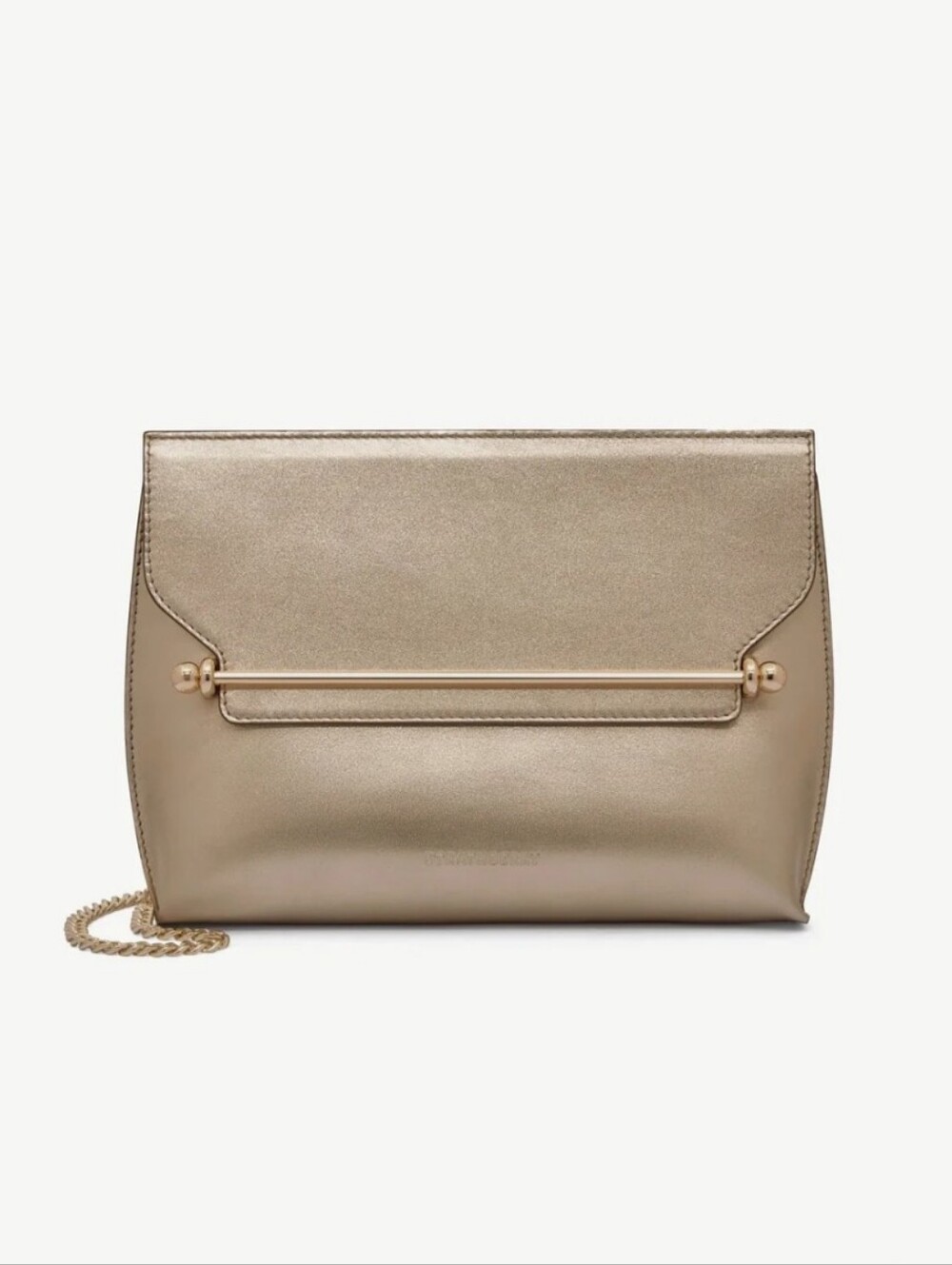 $495 Strathberry Stylist Metallic Leather Crossbody Bag Gold Metallic